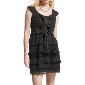 J. Crew Preppy Eyelet Ruffle Mini Dress in Black Size XS